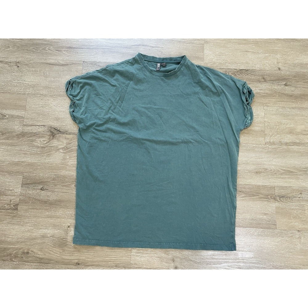 ASOS Tee Shirt Men's Size M Green Crewneck Roll Over Sleeve Cotton Solid T-shirt
